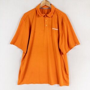 Whataburger Polo Shirt Mens XL/XXL Orange Striped Short Sleeve Logo Uniform
